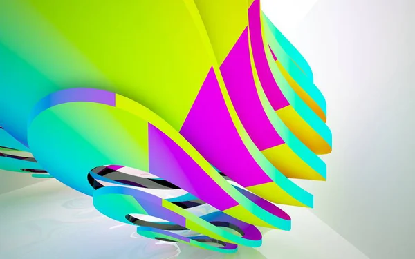 Interior com objetos coloridos gradiente — Fotografia de Stock
