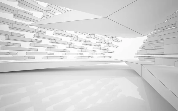 Abstraktní bílý interiér zvýrazňuje budoucnost — Stock fotografie