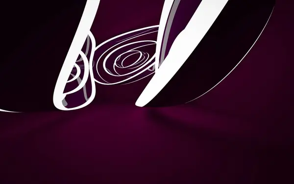 Abstraktes lila Interieur mit leuchtenden weißen Linien — Stockfoto