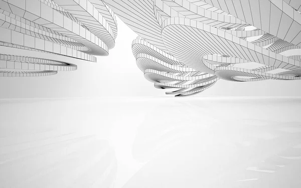 Abstract wit interieur benadrukt toekomst. — Stockfoto