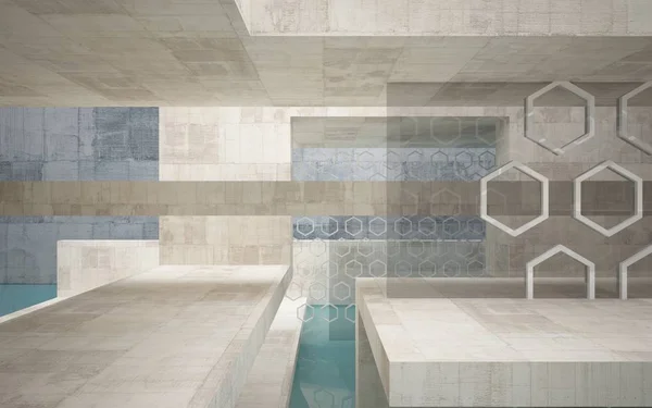 Abstract concrete room interior — Stock Photo, Image