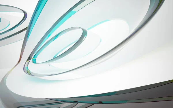 Abstract architectuur interieur met gekleurde lijnen — Stockfoto