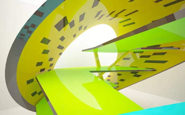 Dynamiska interiör med gradient färgade objekt — Stockfoto