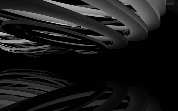黒の滑らかなオブジェクトと白のインテリア — ストック写真
