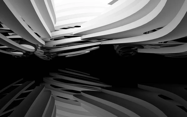 Białe wnętrze z czarny gładki obiektów — Zdjęcie stockowe