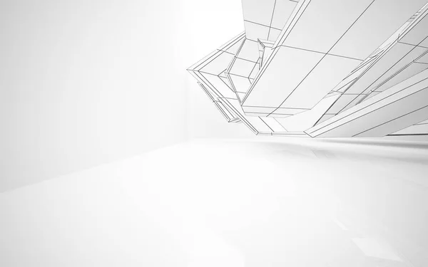 Abstract white interior highlights future.