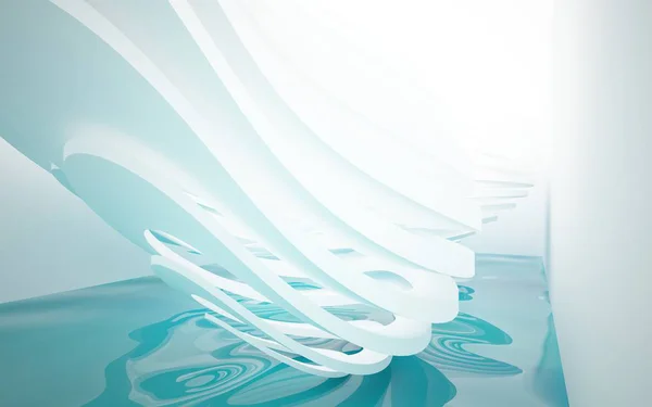 Interior branco e azul dinâmico — Fotografia de Stock