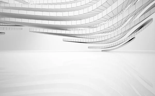 Abstraktní bílý interiér zvýrazňuje budoucnost. — Stock fotografie