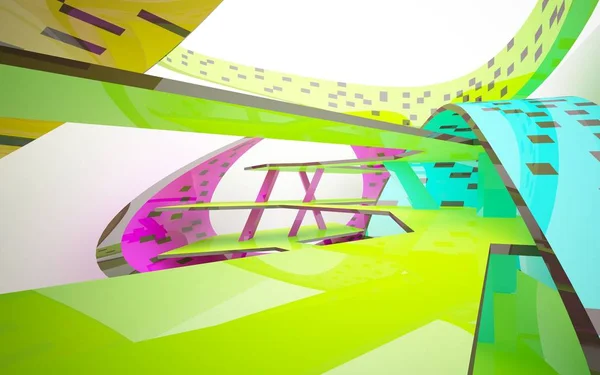 Dynamisch interieur met gekleurde Verloopobjecten — Stockfoto