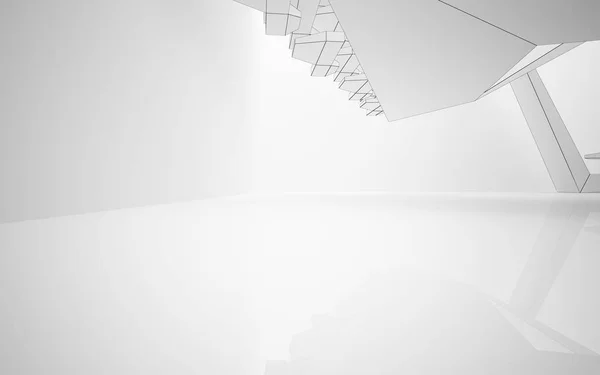 Interior branco abstrato destaca futuro — Fotografia de Stock