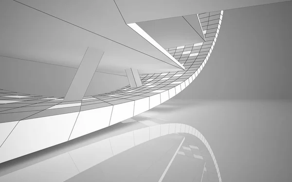 Abstraktes weißes Interieur unterstreicht die Zukunft — Stockfoto