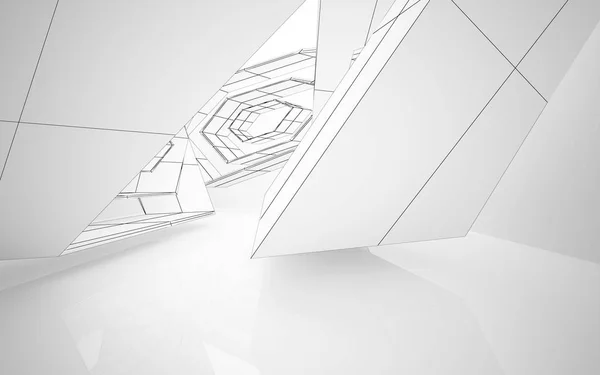 Abstrakt vit interiör belyser framtiden. — Stockfoto