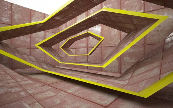 Habitación de hormigón abstracto interior con líneas — Foto de Stock