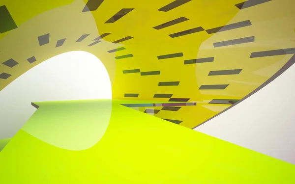 Dynamiska interiör med gradient färgade objekt — Stockfoto