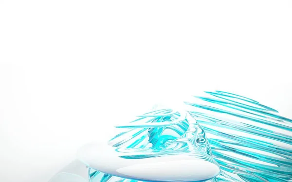 Mavi pürüzsüz nesnelerle beyaz iç — Stok fotoğraf