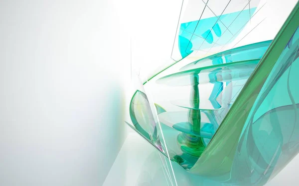 Интерьер со скульптурой из цветного стекла — стоковое фото