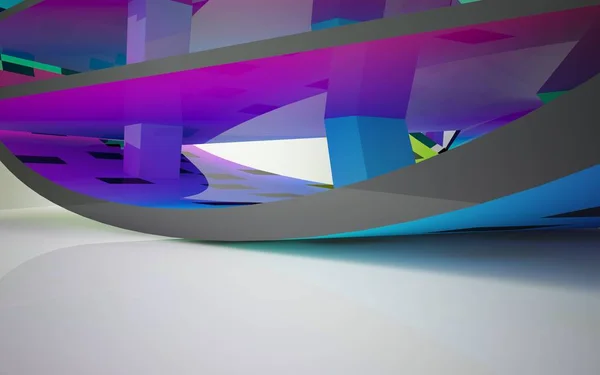 Interior dinámico abstracto con objetos de colores —  Fotos de Stock