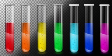 yarı saydam cam tüpleri ile renkli sıvı