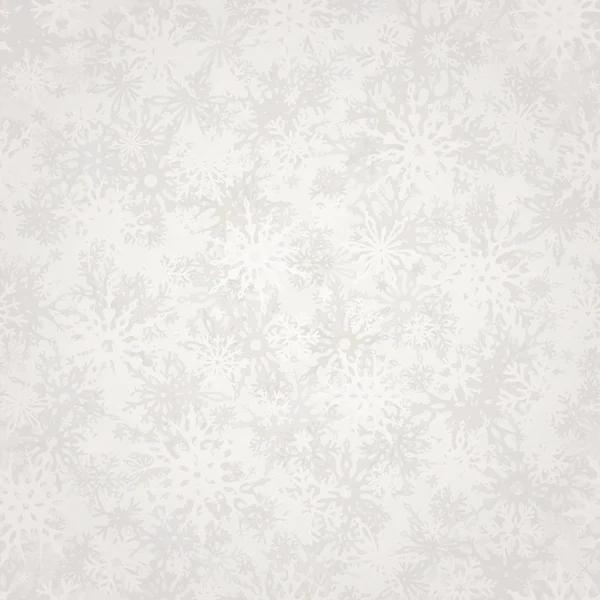 Nahtlose silberne Weihnachten Hintergrund mit Schneeflocken. Vektorillustration. — Stockvektor