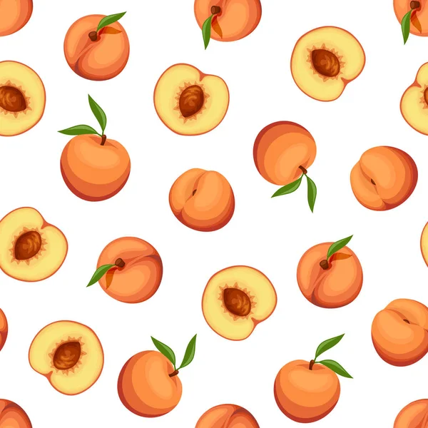 Seamless background with peaches. Vector illustration. — Stock Vector