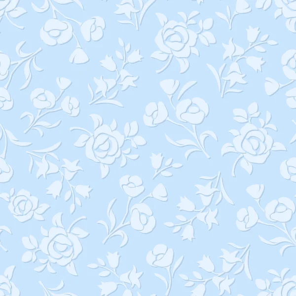 Seamless blue floral pattern. Vector illustration. — Stock Vector