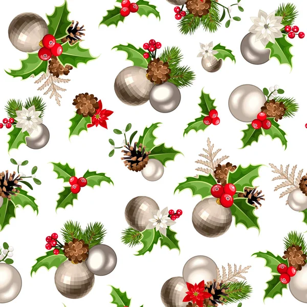 Christmas seamless background. Vector illustration. — Stock Vector