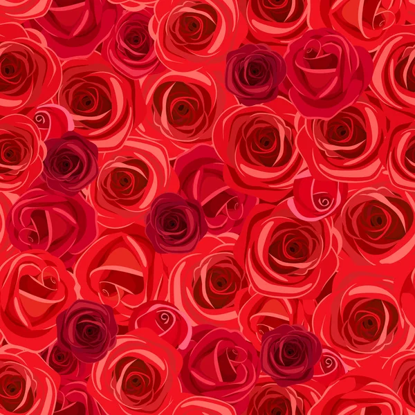 Fondo sin costuras con rosas rojas. Ilustración vectorial . — Archivo Imágenes Vectoriales