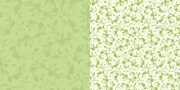 Modelli floreali verdi senza cuciture. Illustrazione vettoriale . — Vettoriale Stock