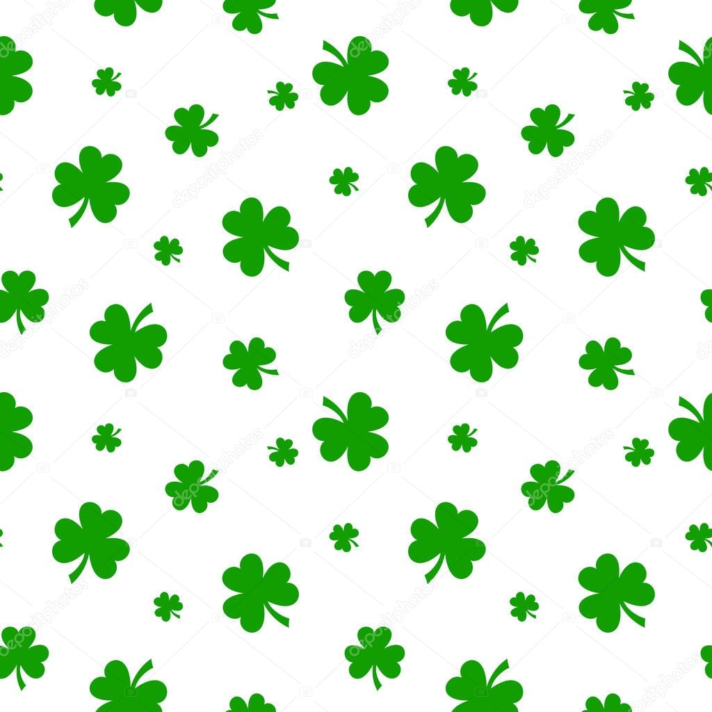 Vector St. Patrick's day seamless background with shamrock.