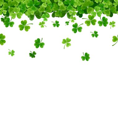 Aziz Patrick günü yatay sorunsuz arka plan shamrock ile. Vektör çizim.