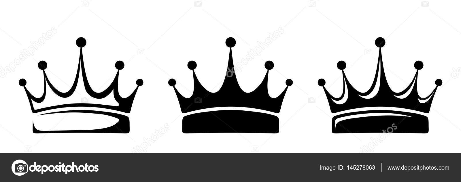 Download Crowns. Vector black silhouettes. — Stock Vector © Naddya ...