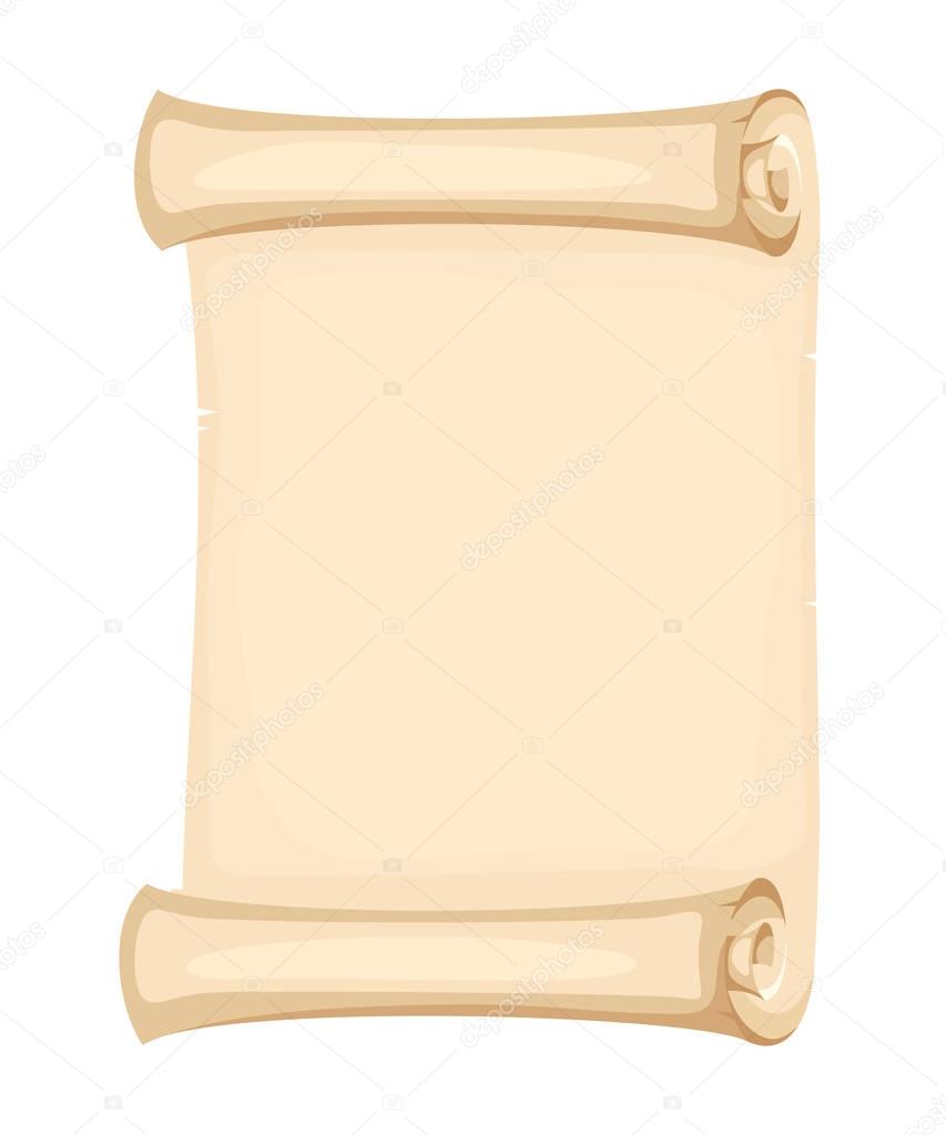 Parchment scroll. Vector illustration.