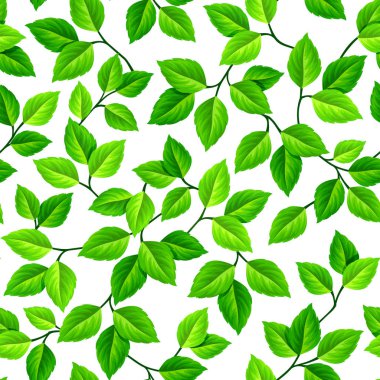 vektör yeşil yaprakları ile sorunsuz arka plan.