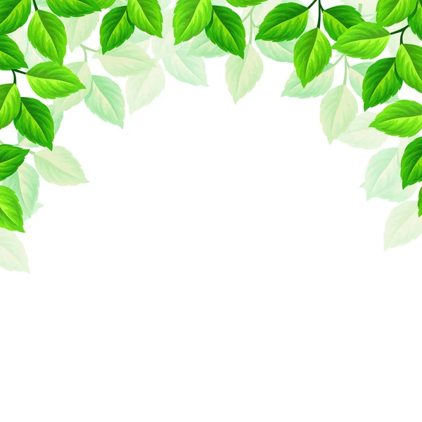 Vektor bakgrund med gröna blad. — Stock vektor