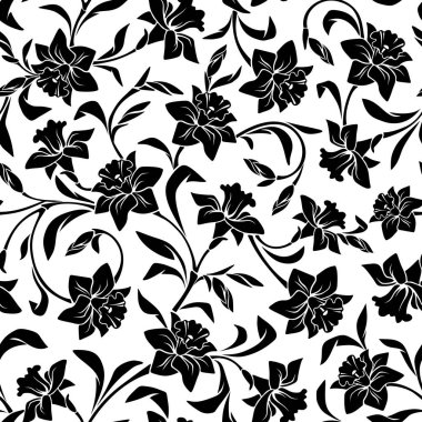 Nergis çiçekleri ile Seamless modeli. Vektör çizim.