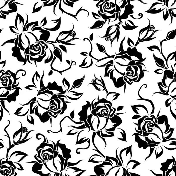 Seamless pattern with roses. Vector illustration. — Stock Vector