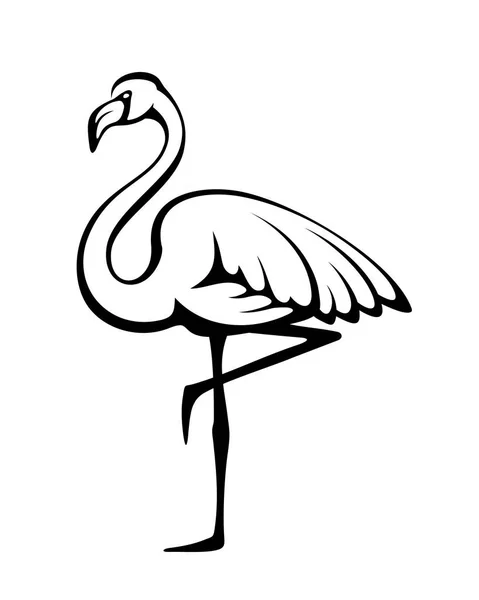 Sílhueta preta de vetor de um flamingo . —  Vetores de Stock