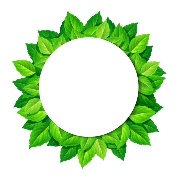 Διάνυσμα φόντο κύκλο με τα πράσινα φύλλα. — Διανυσματικό Αρχείο
