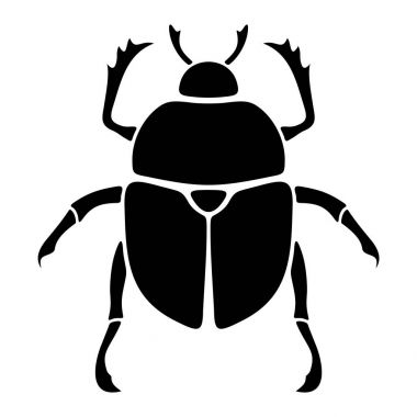 Bir böcek böcek siyah silüeti. Vektör çizim.