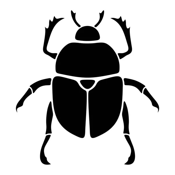 Schwarze Silhouette eines Skarabäus-Käfers. Vektorillustration. — Stockvektor