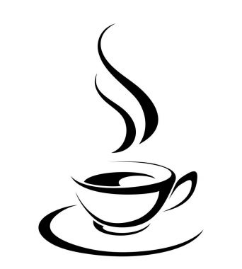 bir fincan kahve. siluet siyah vektör.