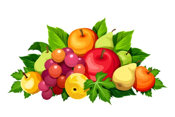 Frutas frescas. Ilustración vectorial . — Archivo Imágenes Vectoriales