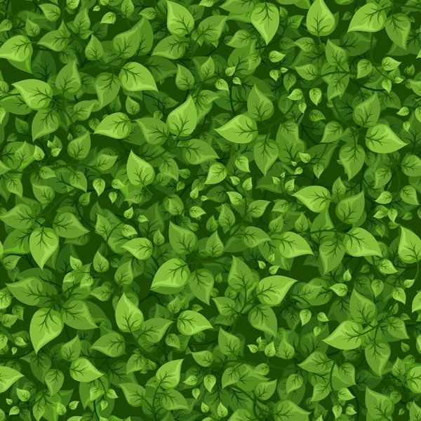 带绿叶的矢量无缝背景纹理 — 图库矢量图片
