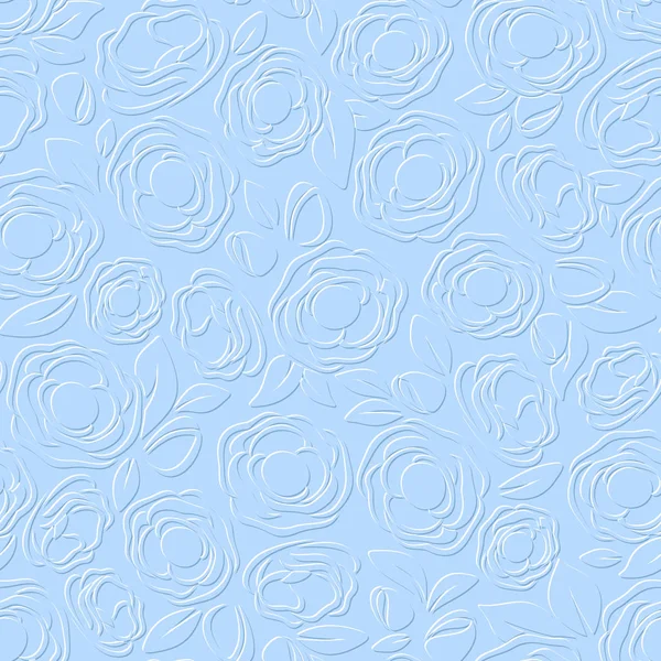 Modèle Floral Bleu Gaufré Sans Couture Vectoriel — Image vectorielle