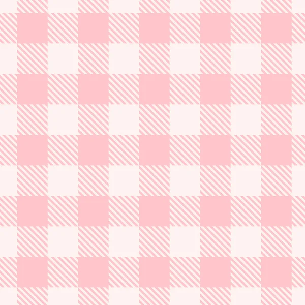 Patrón Gingham Rosa Blanco Sin Costura Vectorial — Vector de stock