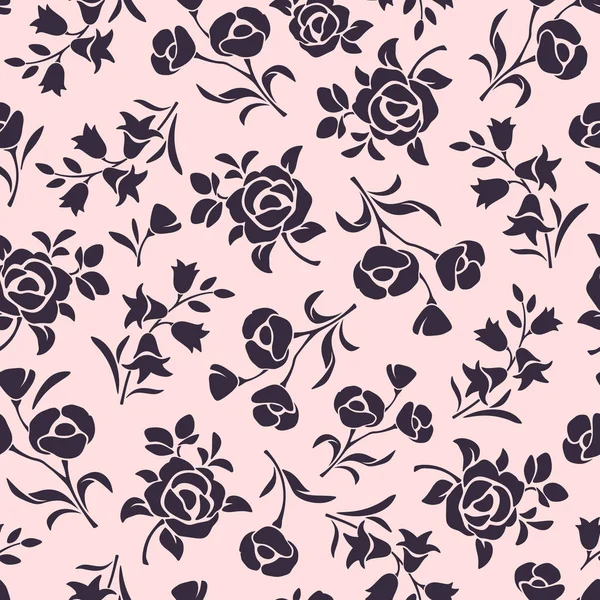 Vector Seamless Pink Floral Pattern — Stock Vector