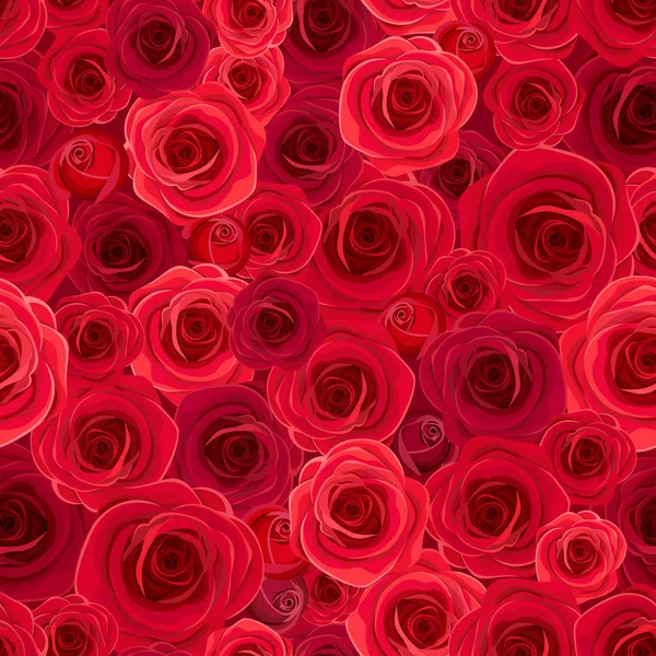 Fond Vectoriel Sans Couture Avec Des Roses Rouges — Image vectorielle