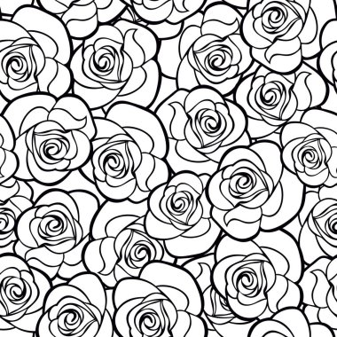 Gül hatlı, pürüzsüz siyah beyaz desenli..