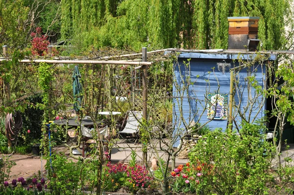 Verneuil sur Seine, France - 2 mai 2016 : le jardin de l'allotissement — Photo