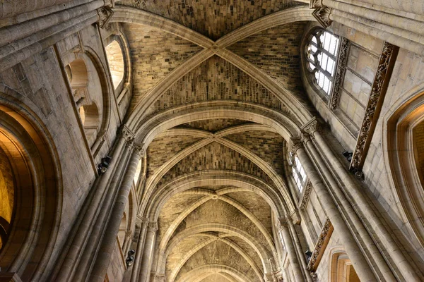 Poissy; France - May 2 2016: gothic collegiate church — стоковое фото